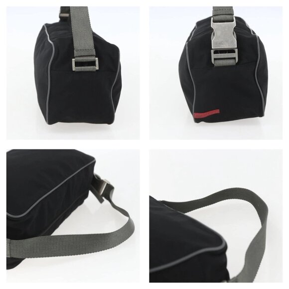 Authentic PRADA Sports Nylon Black Silver Shoulder Bag bst312-121025 - Picture 8 of 16